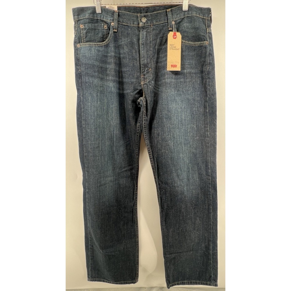 Levis 569 Loose Straight Jeans Tagged 36/34 Actual 40/34 Mid Wash New NWT